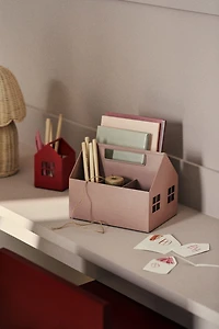 Organiseur de bureau en forme de maison