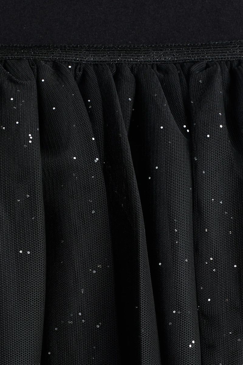 Jersey Dress with Tulle Skirt