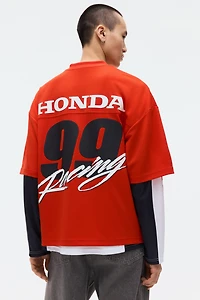 Oversized Printed Mesh T-Shirt