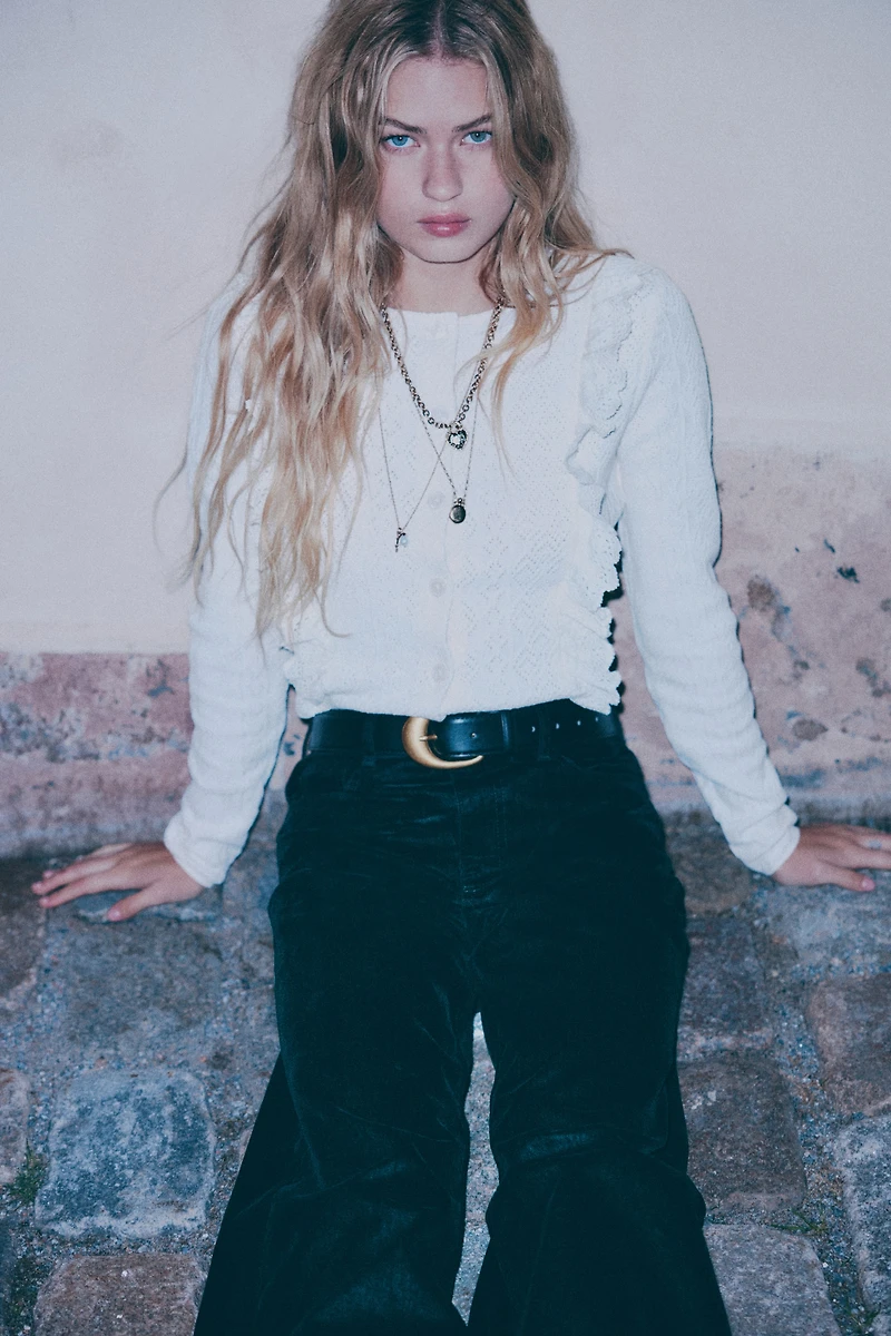 Jean large ultra-haut floqué