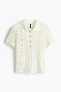 Polo en tricot ajouré