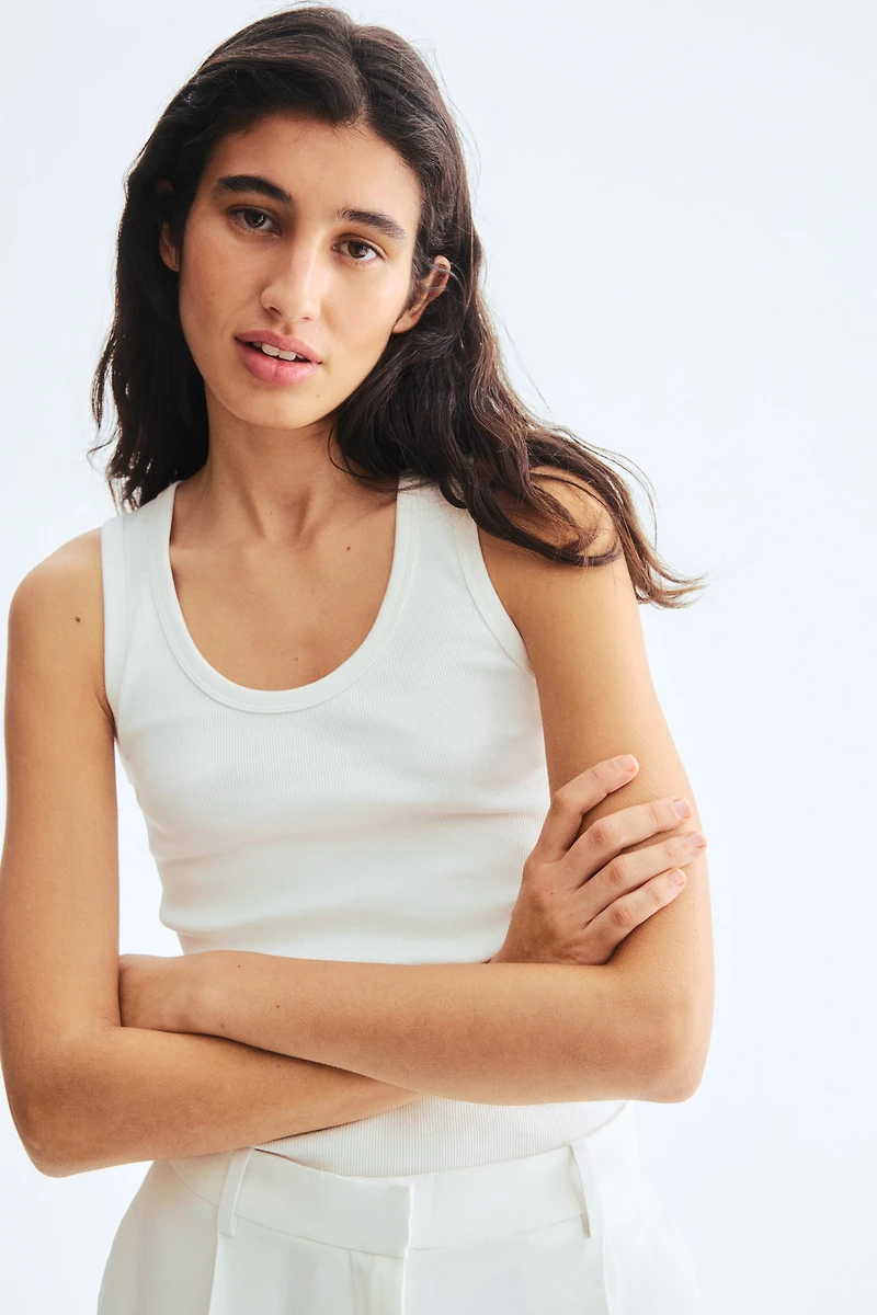 Ribbed Cotton Tank Top