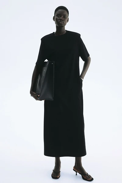 Shoulder-pad T-shirt dress