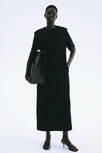 Shoulder-pad T-shirt dress