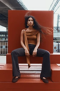 Draped One-Shoulder Top