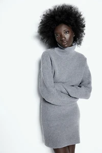Cashmere-Blend Mock Turtleneck Dress