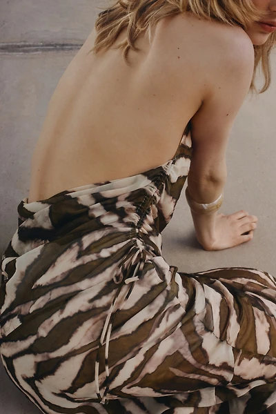 Drawstring-Detail Halterneck Dress
