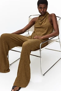 Pantalon large à effet froissé