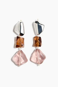 Boucles d'oreilles pendantes avec perles fantaisie