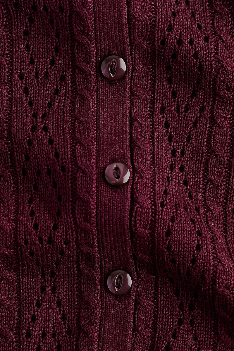 Pointelle-Knit Cardigan