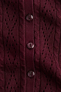 Pointelle-Knit Cardigan