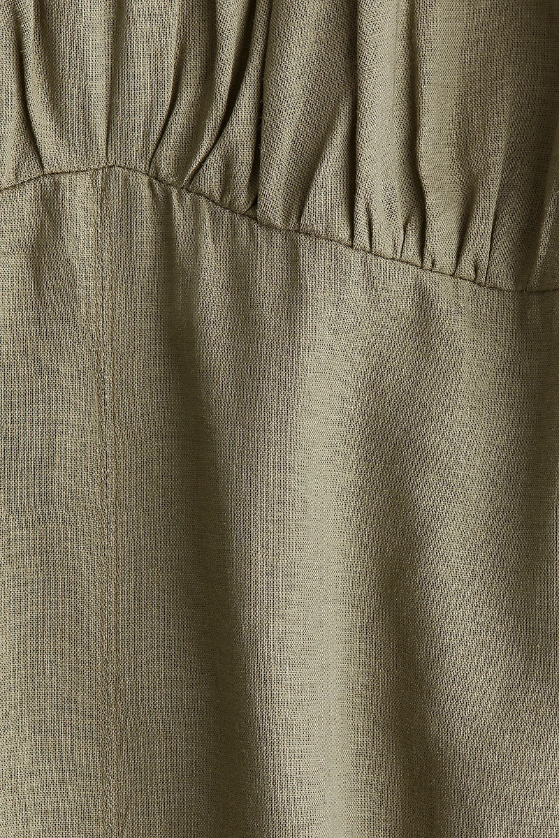 Linen-Blend Strappy Dress