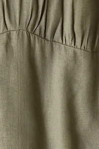 Linen-Blend Strappy Dress