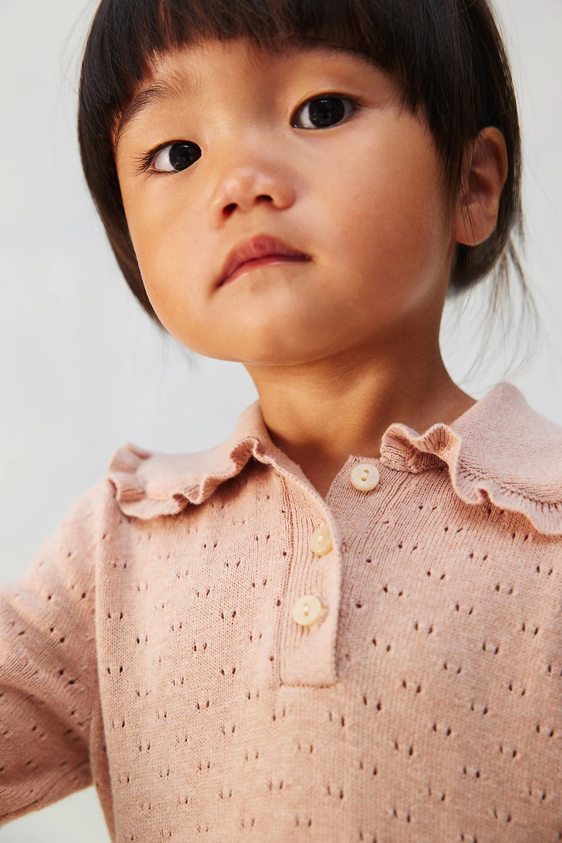 Pointelle-Knit Cotton Dress