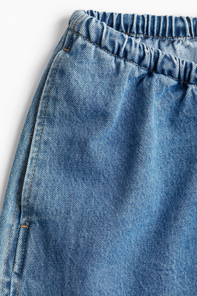 MAMA Drawstring Denim Shorts