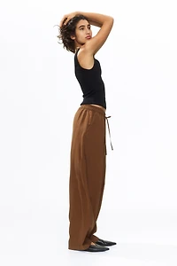 Barrel-Leg Drawstring Pants