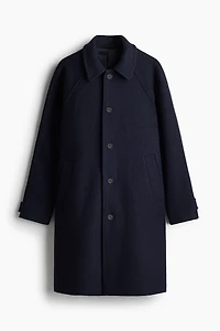 Manteau 3/4 coupe classique en laine mélangée