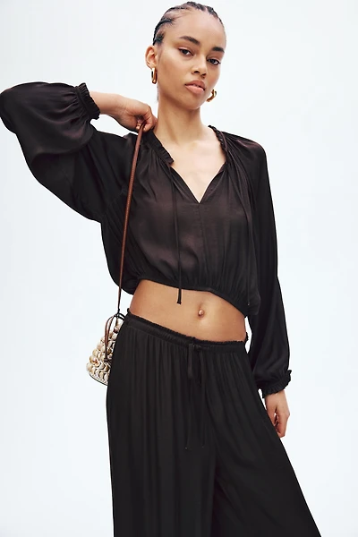 Balloon-Sleeved Blouse