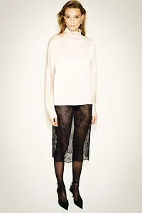 Satin Mock Turtleneck Top