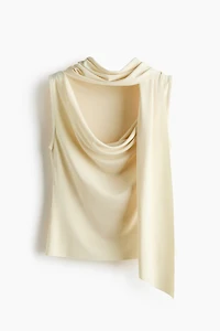Draped Scarf-Detail Top