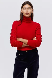 Cashmere-Blend Turtleneck Sweater