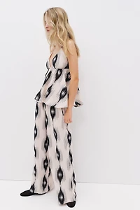 Pantalon droit en mousseline