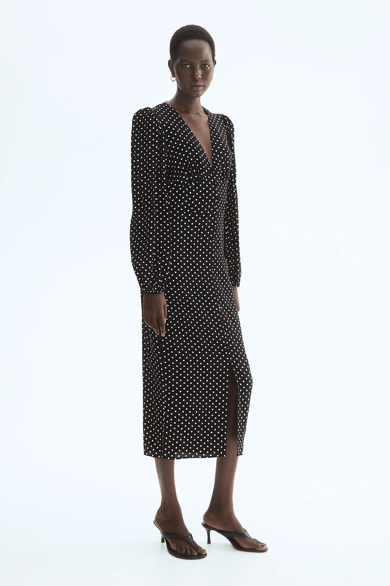 Long-Sleeved Viscose Dress