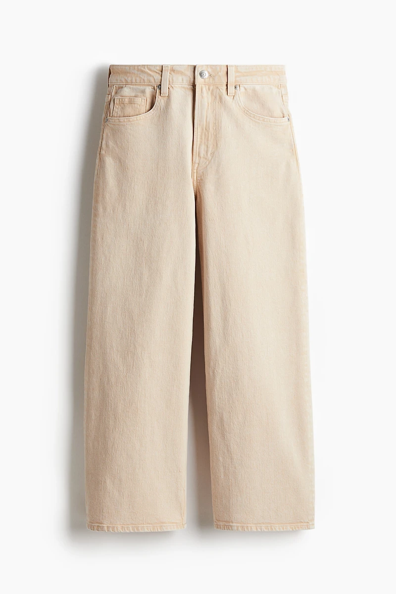 Jean court et ample Taille Haute