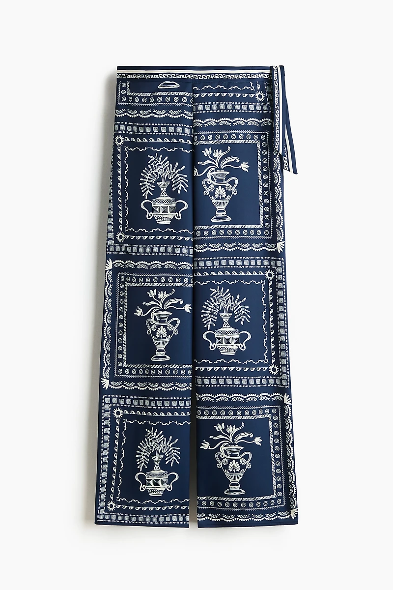Printed Tie-Detail Pants