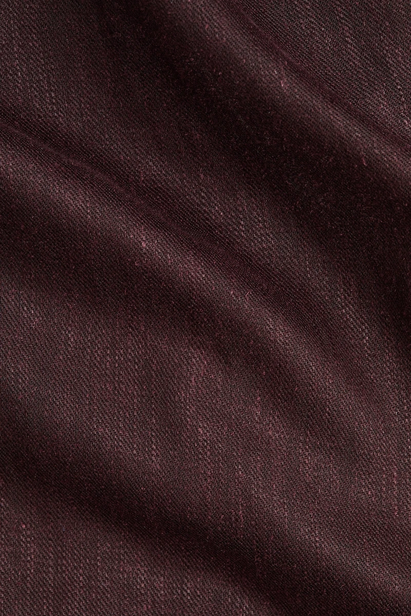 MAMA Linen-Blend Wrap Top