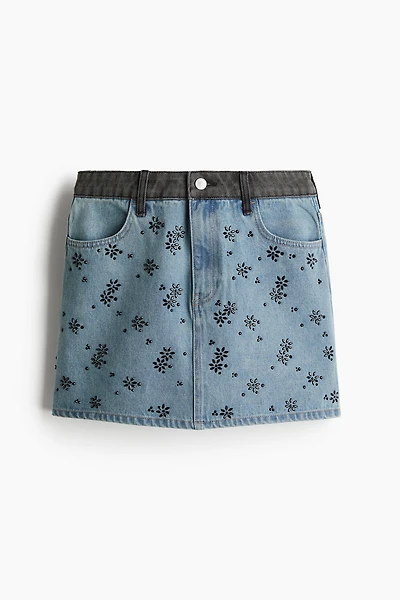 Minijupe en denim avec strass