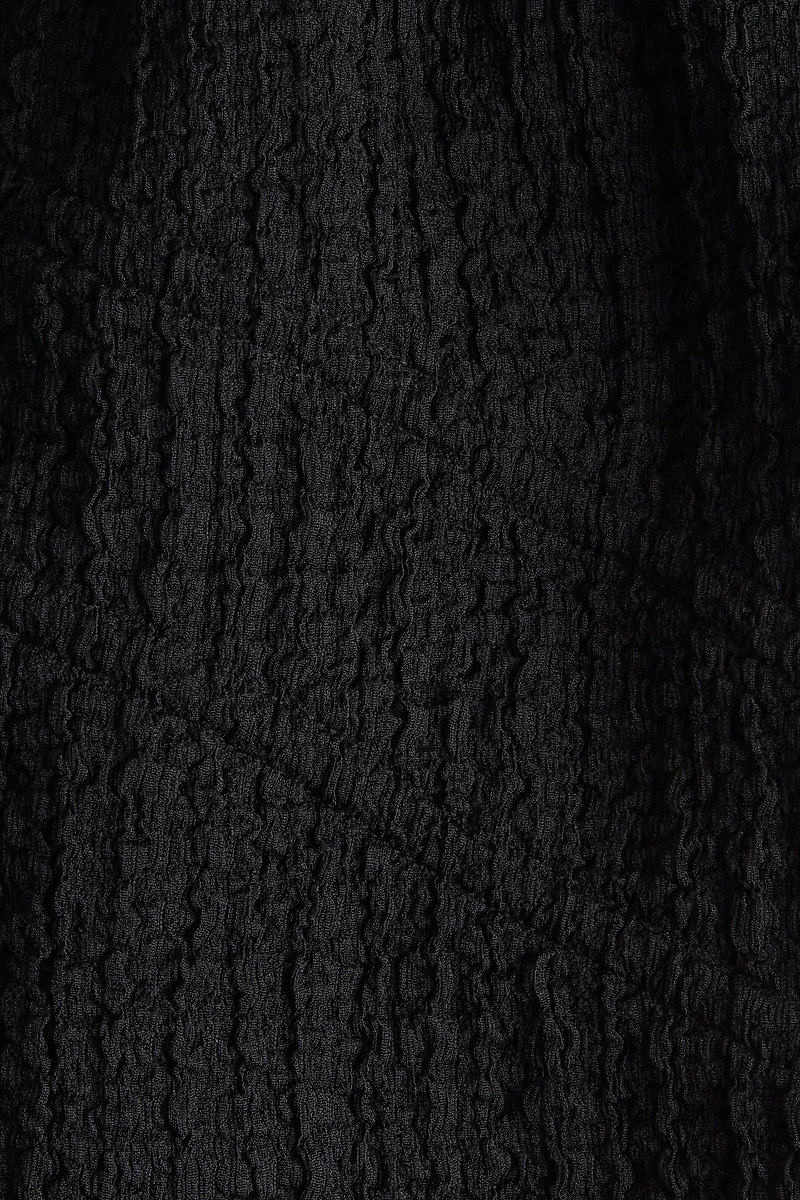Crinkled Tie-Front Top
