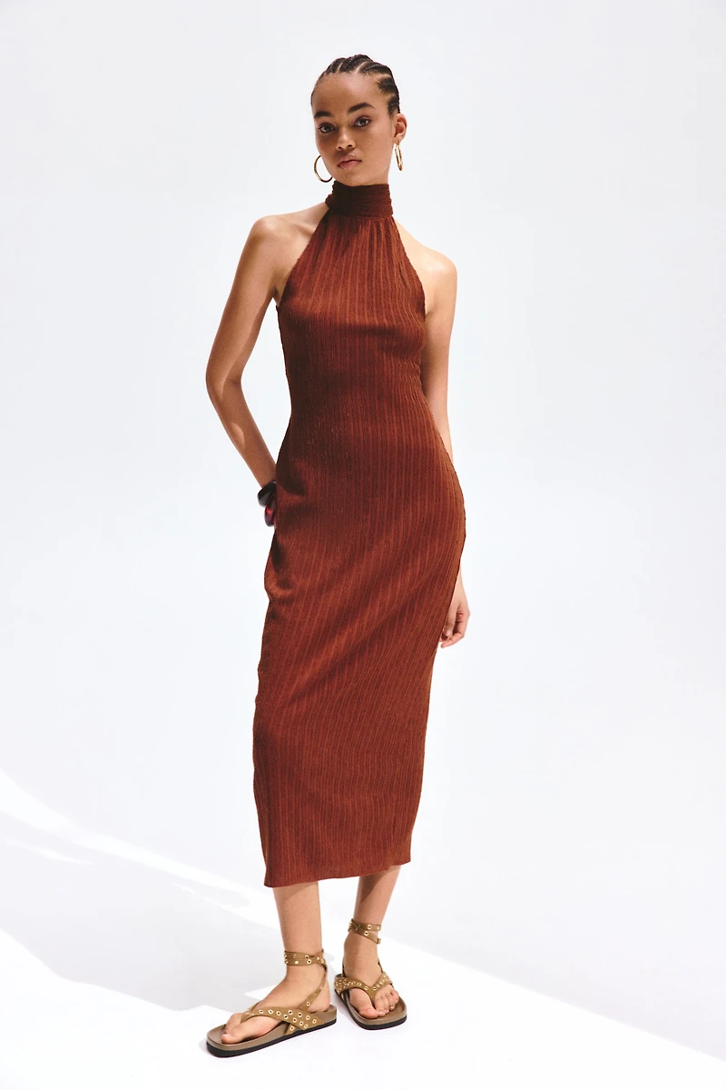 Sleeveless Crinkled Dress