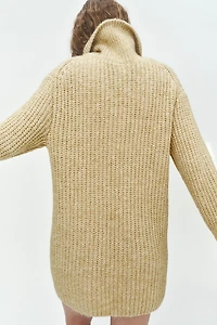 1/4-Zip Rib-Knit Dress