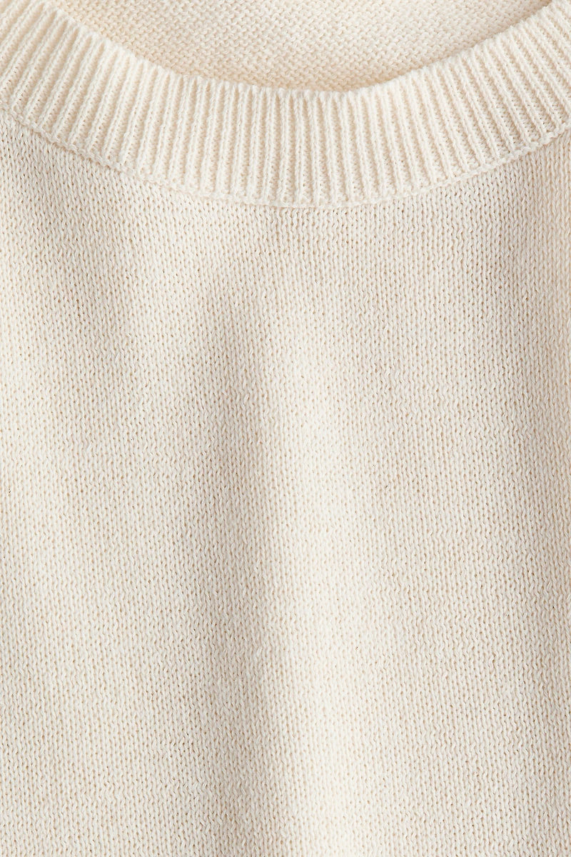Lace-Trimmed Fine-Knit Top