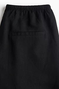 Straight linen-blend trousers