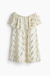 Jacquard-Weave Off-the-Shoulder Dress