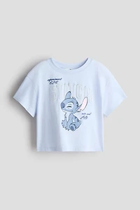 Cotton T-Shirt with Printed Motif