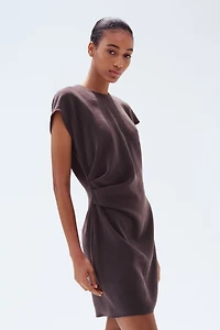 Pleated-Detail Mini Dress