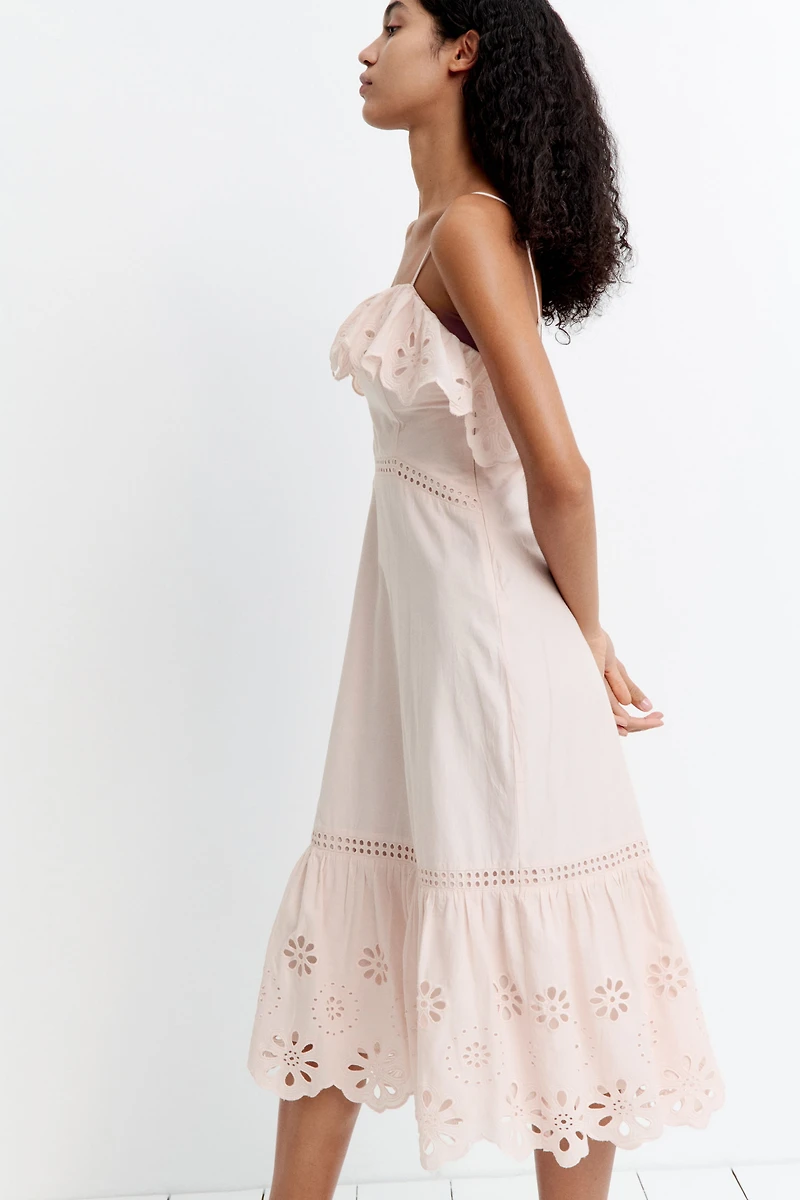 Cotton Dress with Eyelet Embroidery