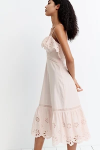 Cotton Dress with Eyelet Embroidery
