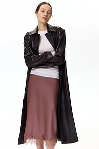 Lace-Trimmed Slip Skirt