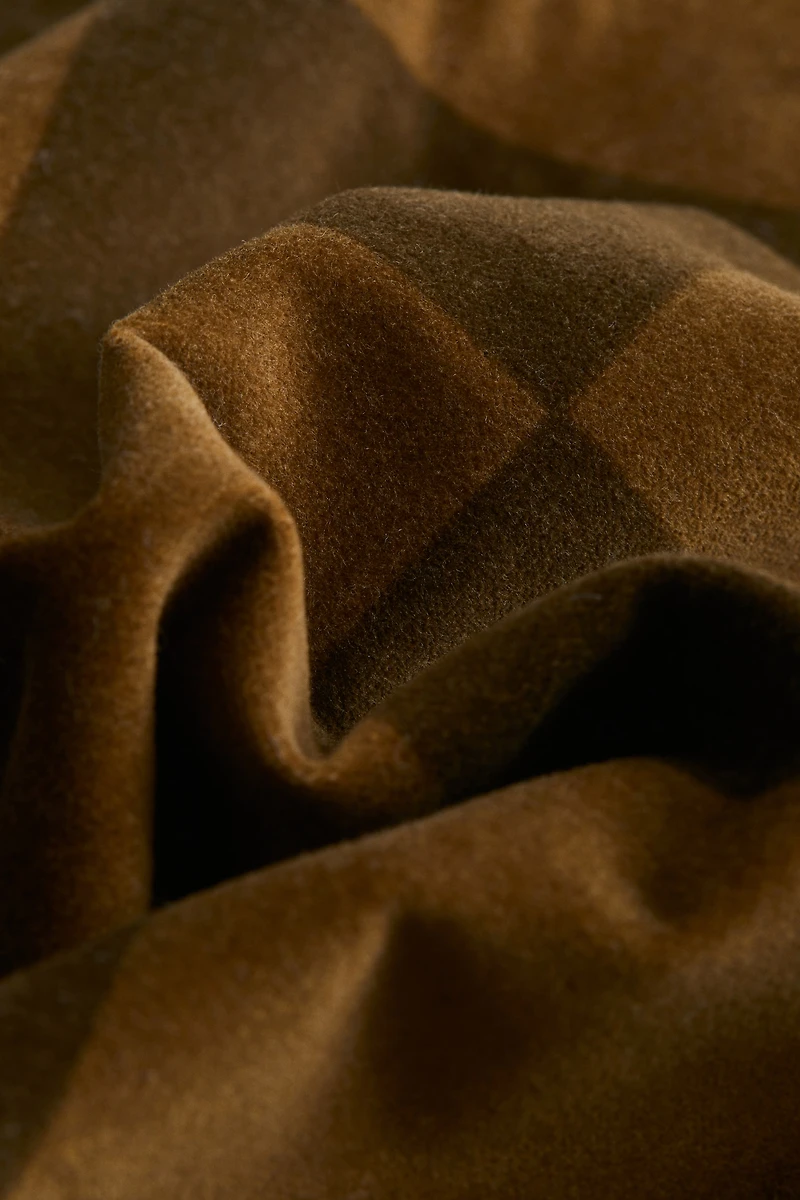 Checked Velvet Cushion Cover