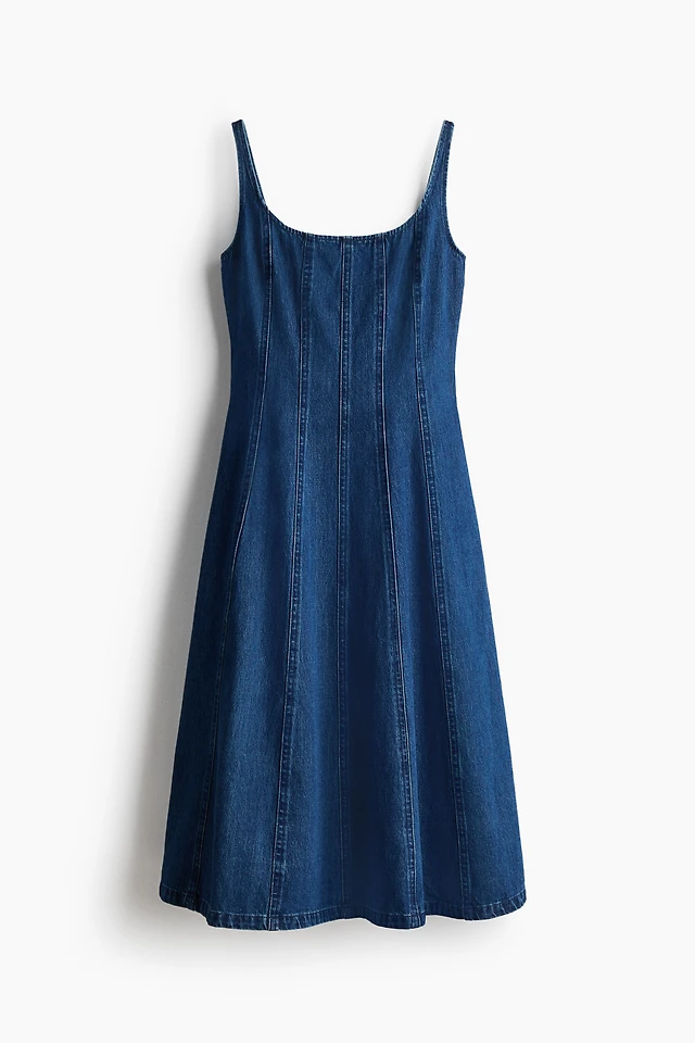 Zara Z1975 COATED DENIM MIDI DRESS | Place Rosemre