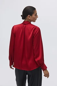 Tie-Neck Chiffon Blouse