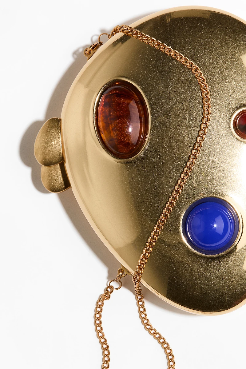 Asymmetric Metal Clutch Bag