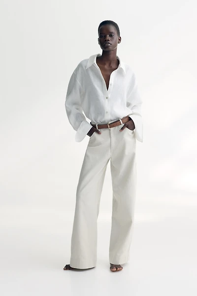 Belted Twill Pants