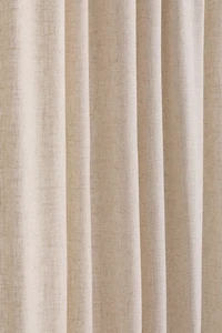 Single Long and Wide Linen-Blend Curtain Panel