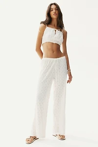 Tie-Top Lace-Look Crop Top