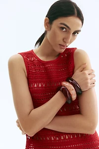 Crochet-Look Mini Dress